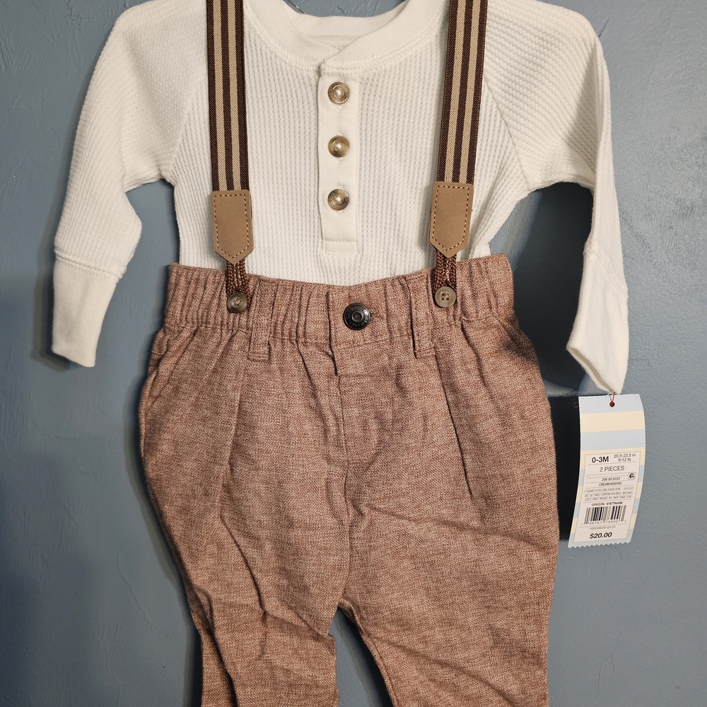 Cat & Jack White and Brown Kids Matching Set